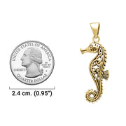 Celtic Knots Seahorse Solid Gold Pendant  GPD055