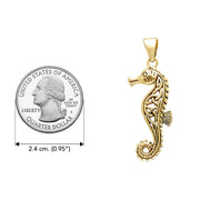 Celtic Knots Seahorse Solid Gold Pendant  GPD055