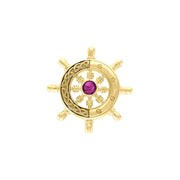 Continuing the sea journey with Celtic ship wheel ~ Solid gold pendant and gemstone GPD069