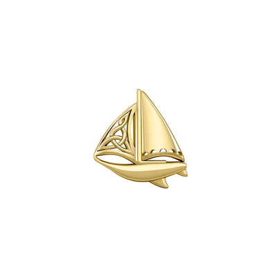 Sailing on the high seas ~ Solid Gold Celtic Sailboat Pendant Jewelry GPD073