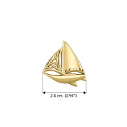 Sailing on the high seas ~ Solid Gold Celtic Sailboat Pendant Jewelry GPD073