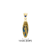 Mermaid Surfboard Solid Gold Pendant with Enamel and Gemstone GPD077