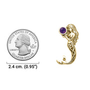 Gentle melody of the Celtic Mermaid Under the Sea ~ Solid Gold  Pendant with Gemstone GPD080