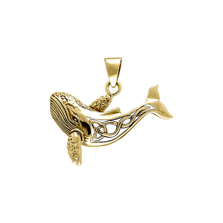 Celtic Whale Solid Gold Pendant GPD1029