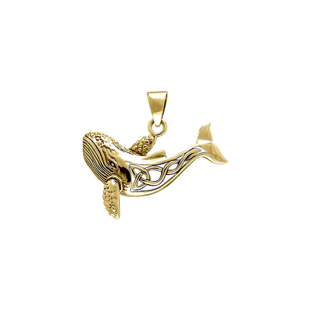 Celtic Whale Solid Gold Pendant GPD1029