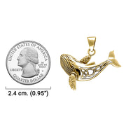 Celtic Whale Solid Gold Pendant GPD1029