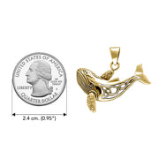 Celtic Whale Solid Gold Pendant GPD1029