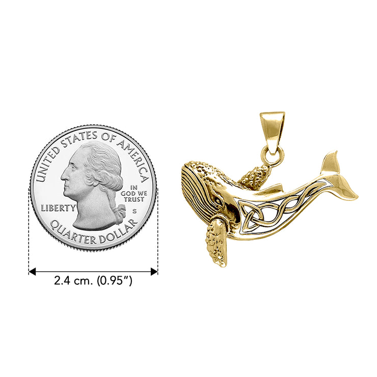 Celtic Whale Solid Gold Pendant GPD1029