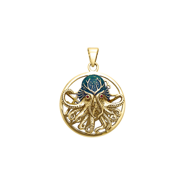 Mythic Images Cthulhu Solid Gold Pendant with Enamel by Oberon Zell GPD1707