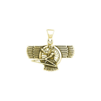 Ashur Assyrian God Solid Yellow Gold Pendant GPD2840