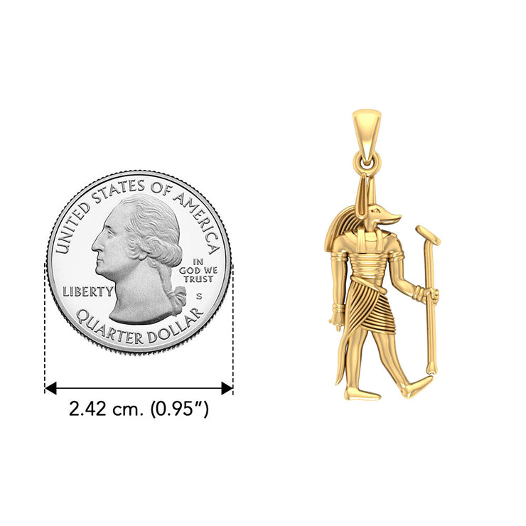 Anubis Egyptian Solid Gold Pendant GPD2841