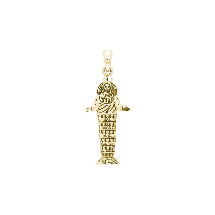 Artemis Ephesus Goddess Solid Yellow Gold Pendant GPD2842