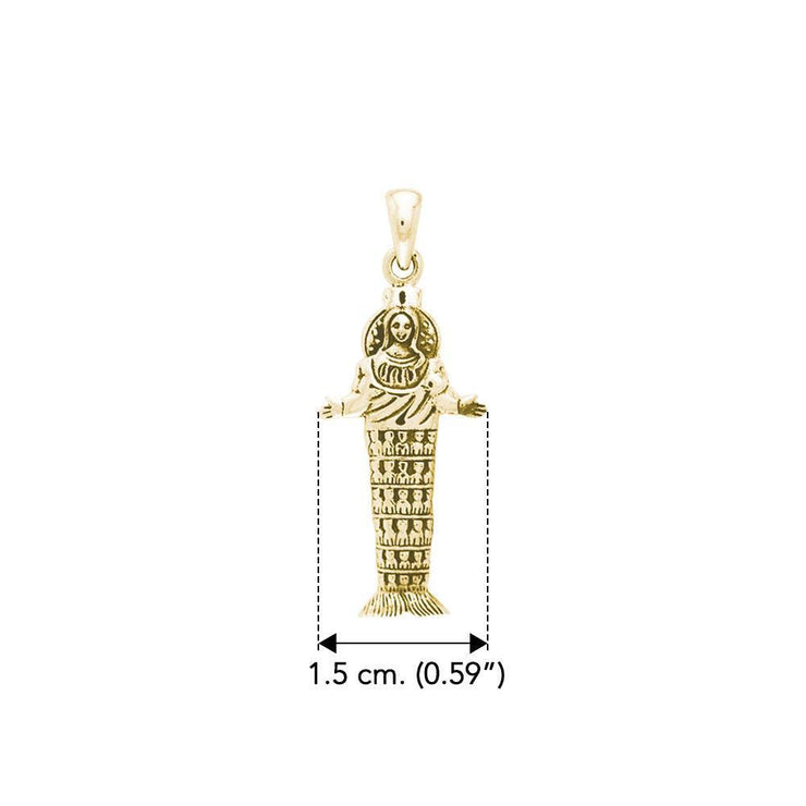 Artemis Ephesus Goddess Solid Yellow Gold Pendant GPD2842