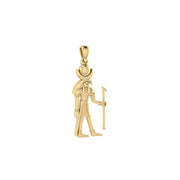 Khonsu Egyptian God Solid Yellow Gold Pendant GPD2843