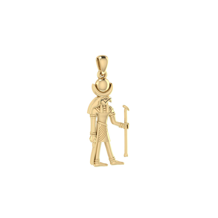 Khonsu Egyptian God Solid Yellow Gold Pendant GPD2843