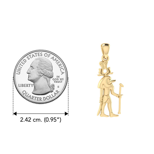 Sobek Egyptian God Solid Yellow Gold Pendant GPD2844