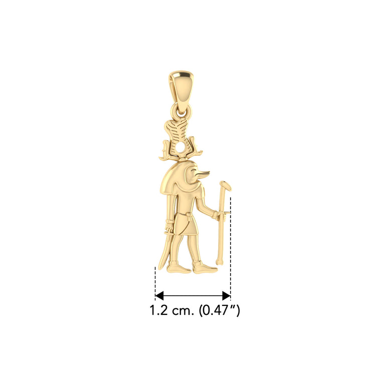 Sobek Egyptian God Solid Yellow Gold Pendant GPD2844