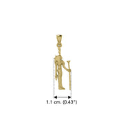 Maat Egyptian God Solid Yellow Gold Pendant GPD2846