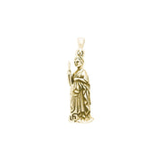 Minerva Roman Goddess Solid Yellow Gold Pendant GPD2850