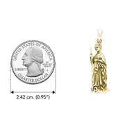 Minerva Roman Goddess Solid Yellow Gold Pendant GPD2850