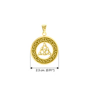 Medium Celtic Knot Triquetra Solid Gold Pendant GPD3020