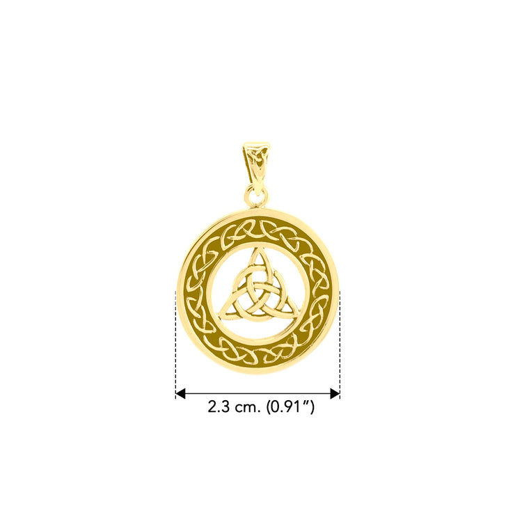 Medium Celtic Knot Triquetra Solid Gold Pendant GPD3020