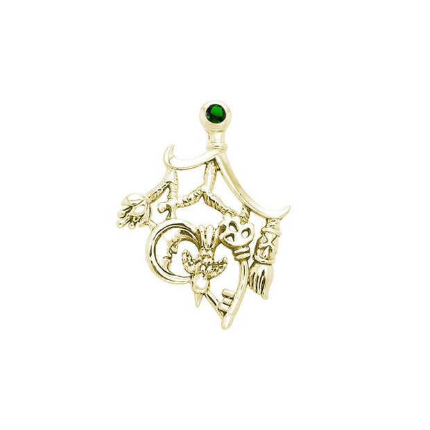 Magical Connections Cimaruta Witch Solid Yellow Gold Jewelry Pendant GPD3133