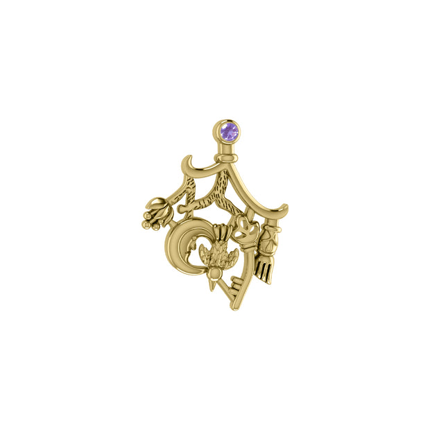 Magical Connections Cimaruta Witch Solid Yellow Gold Jewelry Pendant GPD3133