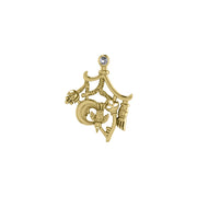 Magical Connections Cimaruta Witch Solid Yellow Gold Jewelry Pendant GPD3133