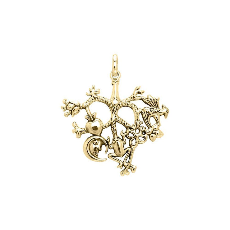 Cimaruta Witch Charm Solid Yellow Gold Pendant GPD3134