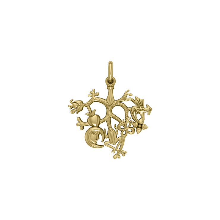 Cimaruta Witch Charm Solid Yellow Gold Pendant GPD3134