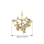 Cimaruta Witch Charm Solid Yellow Gold Pendant GPD3134