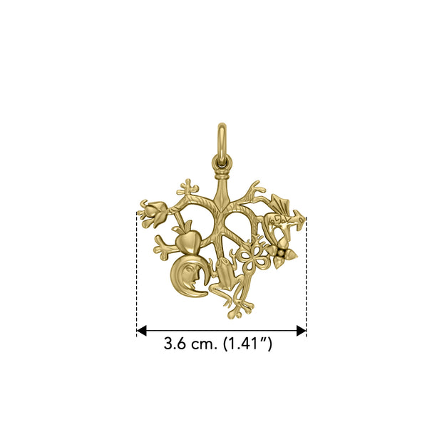 Cimaruta Witch Charm Solid Yellow Gold Pendant GPD3134