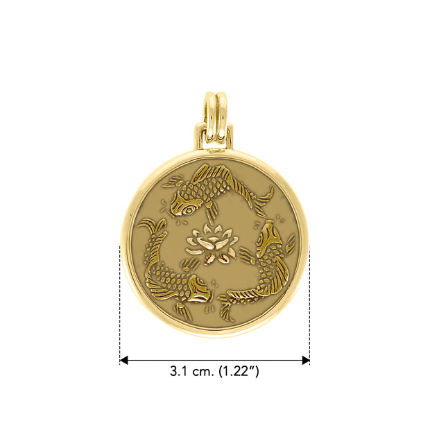 Chinese Fish Feng Shui Solid Gold Pendant GPD3753