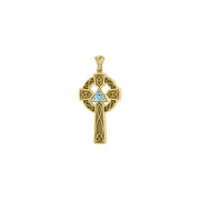 Celtic Knot AA Recovery Cross Solid Yellow Gold Pendant GPD385