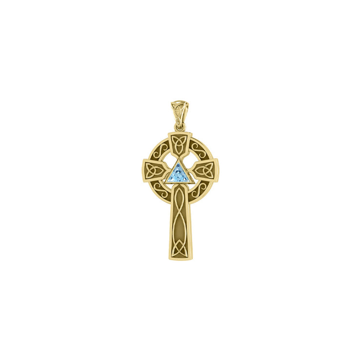 Celtic Knot AA Recovery Cross Solid Yellow Gold Pendant GPD385