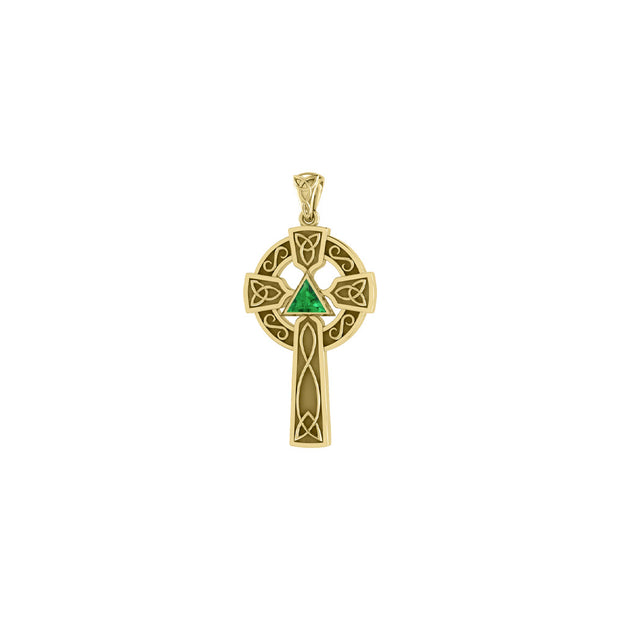 Celtic Knot AA Recovery Cross Solid Yellow Gold Pendant GPD385