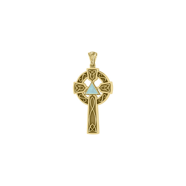 Celtic Knot AA Recovery Cross Solid Yellow Gold Pendant GPD385