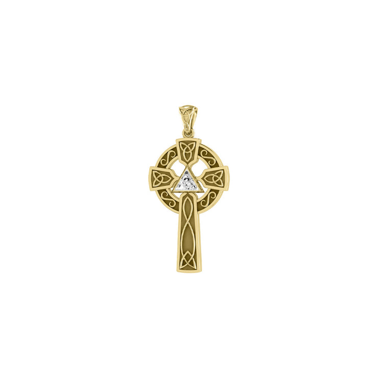 Celtic Knot AA Recovery Cross Solid Yellow Gold Pendant GPD385