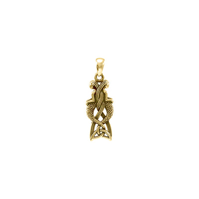 Celtic Mermaid Goddess Solid Gold Pendant GPD4153