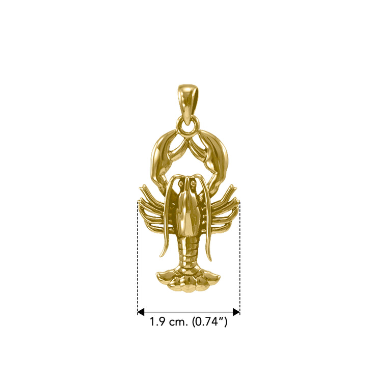 Lobster Solid Gold Pendant GPD4380