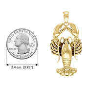 Large Lobster Solid Gold Pendant GPD4381