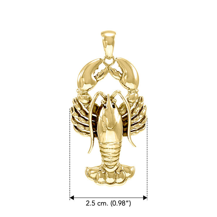 Large Lobster Solid Gold Pendant GPD4381