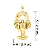 Large Lobster Solid Gold Pendant GPD4381