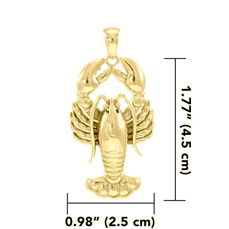 Large Lobster Solid Gold Pendant GPD4381