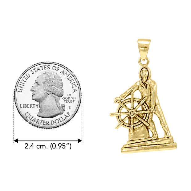 Gloucester Fisherman’s Memorial Solid Gold Pendant GPD4409