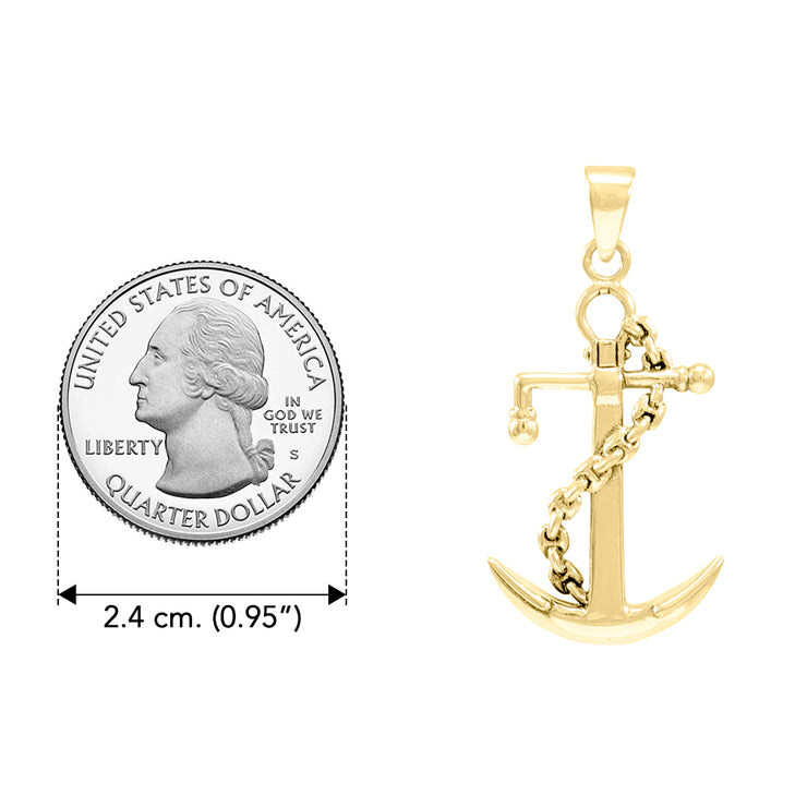 Anchor Solid Gold Pendant GPD4416