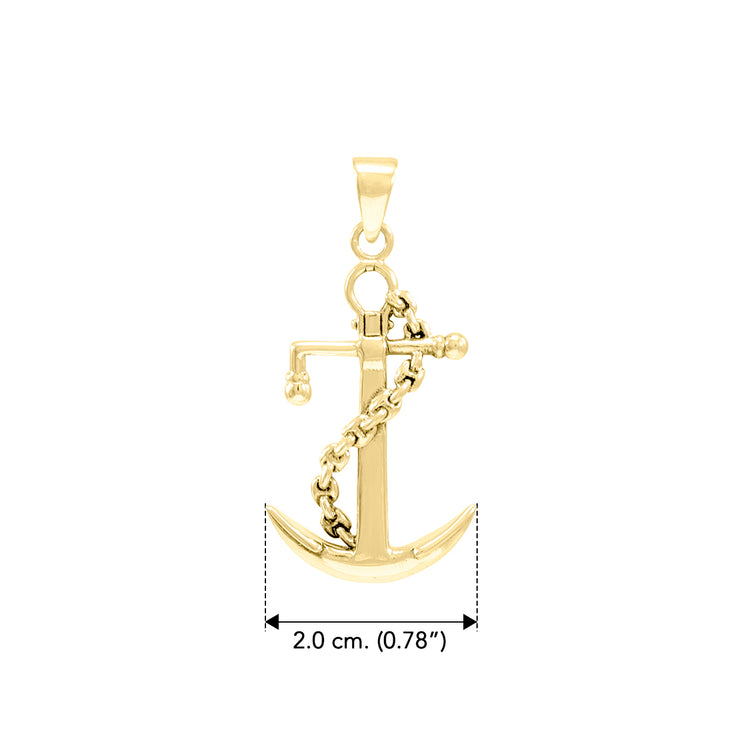 Anchor Solid Gold Pendant GPD4416