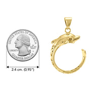 Celtic Accent Dolphin Solid Gold Wrap Pendant GPD4839