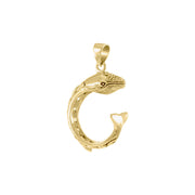 Celtic Accent Whale Solid Gold Wrap Pendant GPD4840